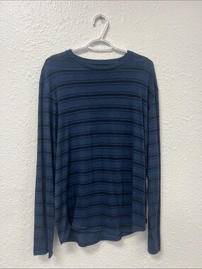 Lucky Brand Blue Long Sleeve Tee with Tonal Stripes
#1045